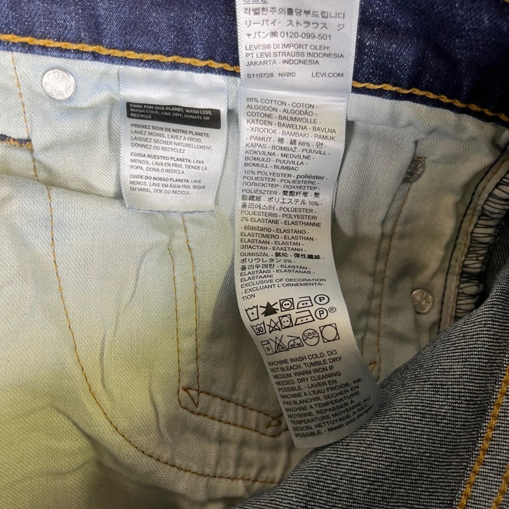Levi's 511 Slim Fit Jeans Mens 33x32 Dark Wash Blue Stretch Denim Casual Classic - Picture 8 of 13